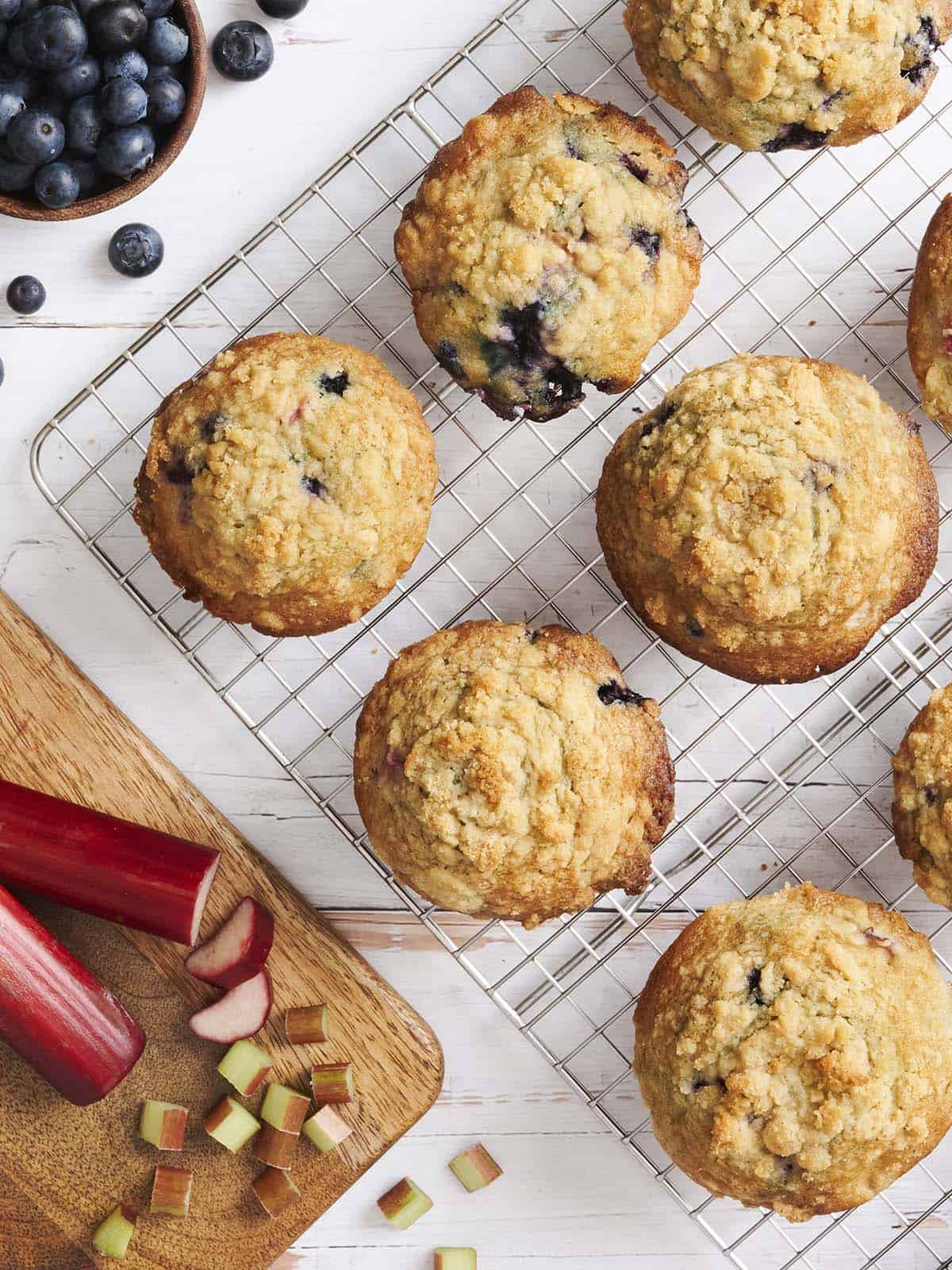 Blueberry Rhubarb Muffins