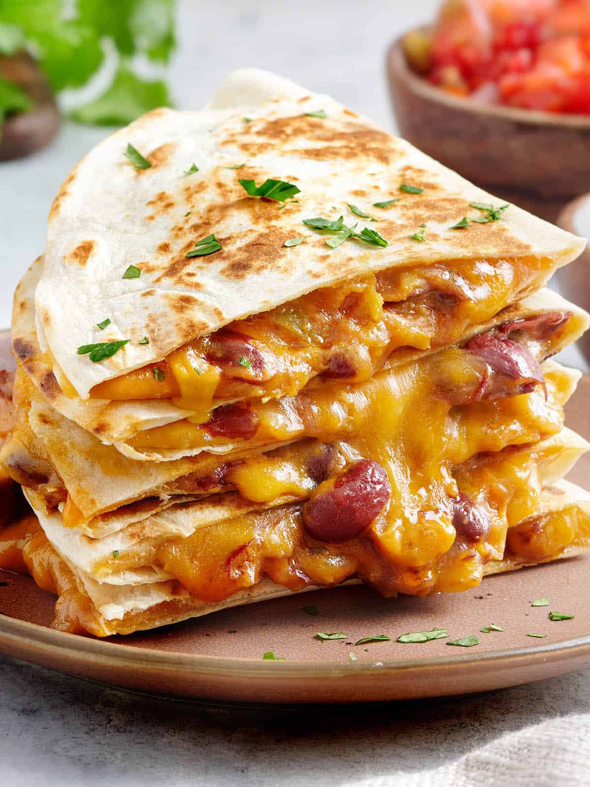 Cheesy Kidney Bean Quesadillas